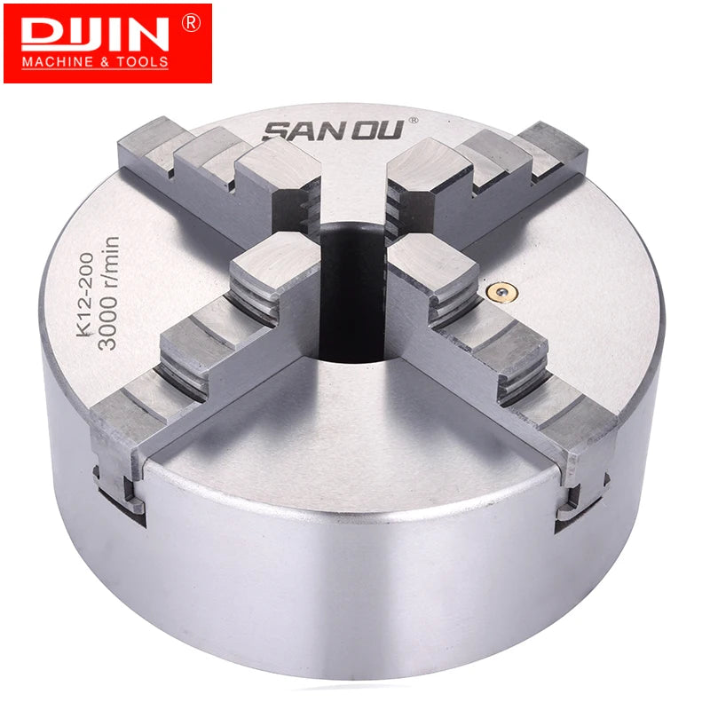 200mm SANOU 4-Jaw Self-Centering Steel Lathe Chuck K12-200 Manual High Accuracy for Heavy-Duty Lathes