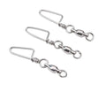 Topline Tackle 100Pcs/lot Stainless Steel Swivels Fishing MS+QL Rolling Swivel With Hooked Snap Fish Hook Connector FA-539