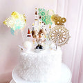 Fashion Acrylic Happy Birthday Gold Castle Ferris Wheel Hand-made Cake Topper Princess Prince Birthday Party Supplies XQ067
