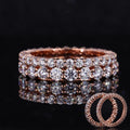 Starsgem Rose Gold Couple Rings Round Cut Moissanite Diamond 585 Wedding Gold Ring Set 14K Rose Gold Ring Women