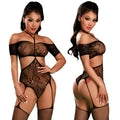 Women Sexy Underwear One Piece Black Erotic Lingerie Bodysuit Sexy Fishnet Crotchless Bodystocking Lingerie for Adults