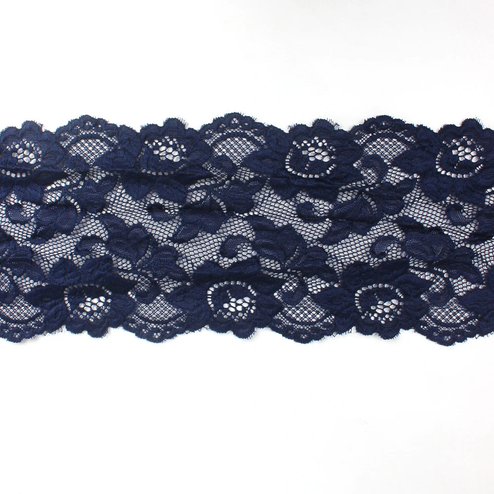 Eco-Friendly Spandex / Nylon Material Underwear Decoration Warp Knitting Elastic Lace