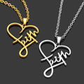 DaiHe Hot Sale Product Custom Word Quotes Stainless Steel Gold Heart Faith Necklace for Women