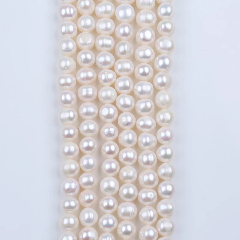 ZHUJI Wholesale Loose Freshwater Potato Pearls Beads 9-10mm Strands in White Pink and Other Colors for Jewelry Making