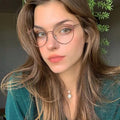 Free Sample Latest Series Blue Light Blocking Solid Metal Optical Frames Prescription Glasses CE Certified Golden 2023