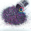 Wholesale Resin Supplies Temperature Resistant Polyester Black Purple Holographic Mixed Chunky Glitter for Tumbler Nails Slime
