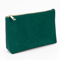 Professional Green Blue Color Velvet Classic Style Embossing Golden Color Logo Cosmetic Bag Make up Pouch Autumn Winter Season