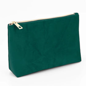Professional Green Blue Color Velvet Classic Style Embossing Golden Color Logo Cosmetic Bag Make up Pouch Autumn Winter Season