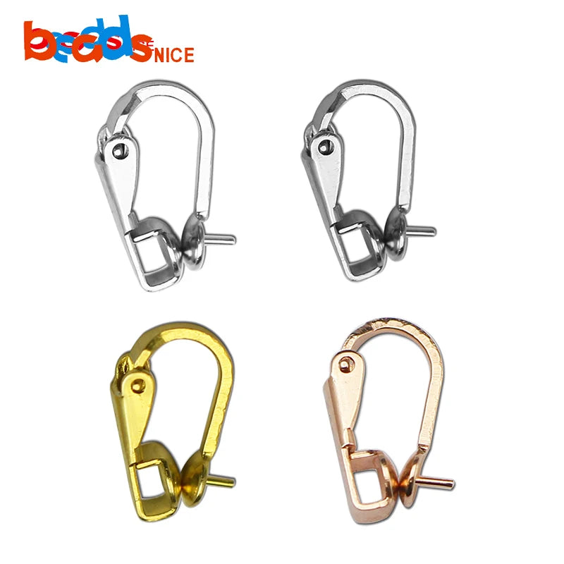 Beadsnice Clip-on Ear Wire 925 Sterling Silver Adjustable with Hinged Screwback Earring Clip