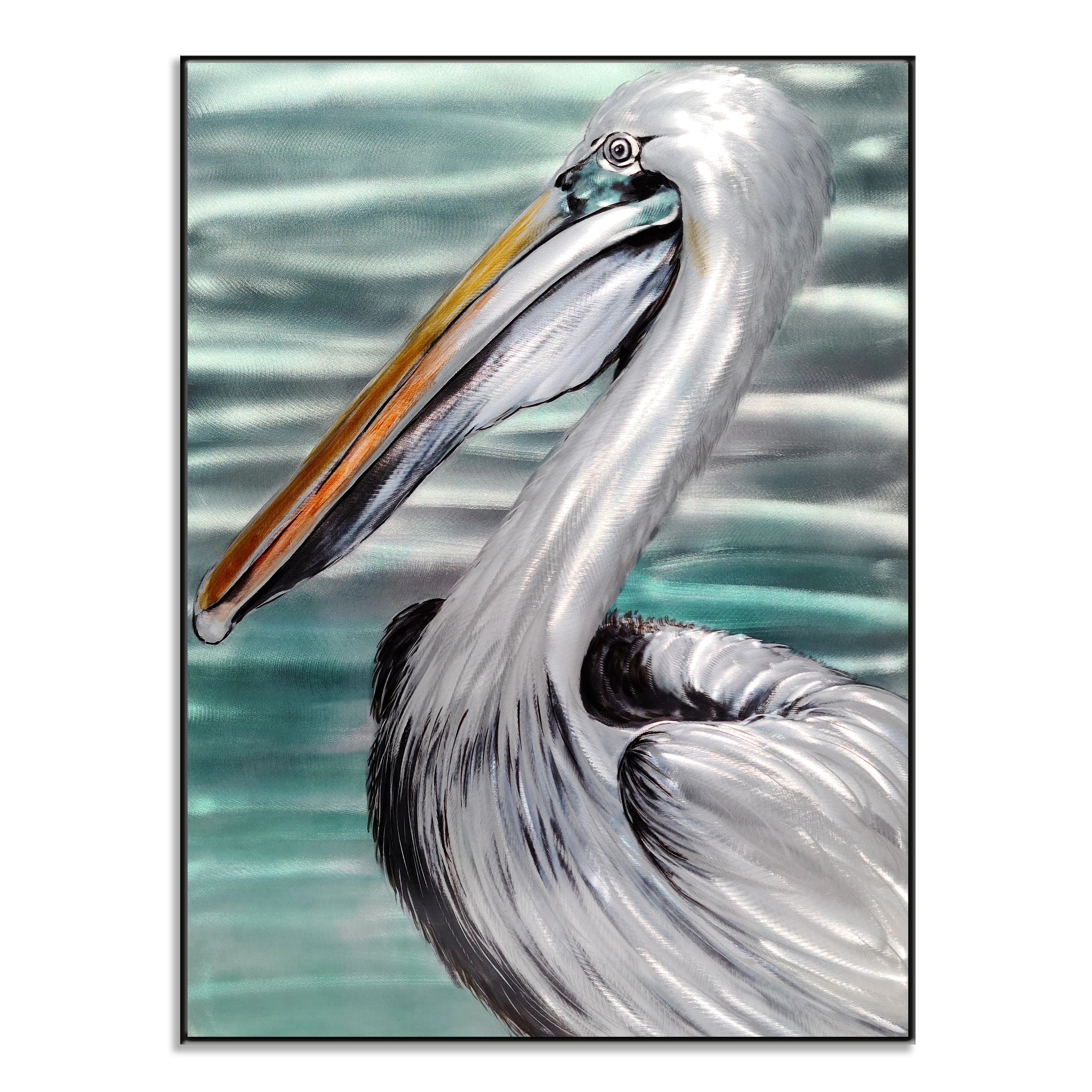 Wholesale Pelican Blue and Silver Metal Wall Art Decor for Home Decor