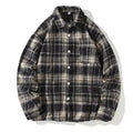 Wholesale Autumn Woolen Shirt Plaid Long Sleeve Oversize Shirts for Men Women Classic Couple Shirts