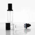 60ml 100m 120ml 150ml Wholesale Low Price Clear Glass Cosmetic Jars Square Body Scrub Care Cream Jars with Black Cap