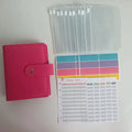 Stock Wholesale Portable Snap Button Closure PU Leather Cover Collection Ring Binder Mini Money Saving Binder Budget Binder A7