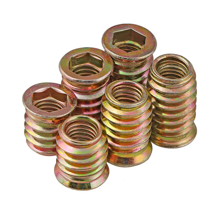 Zinc Plated M6 M8 M10 Steel Threaded Insert Nuts Stainless Steel Self-Tapping Inner Outer Tooth Nut for Mining Applications