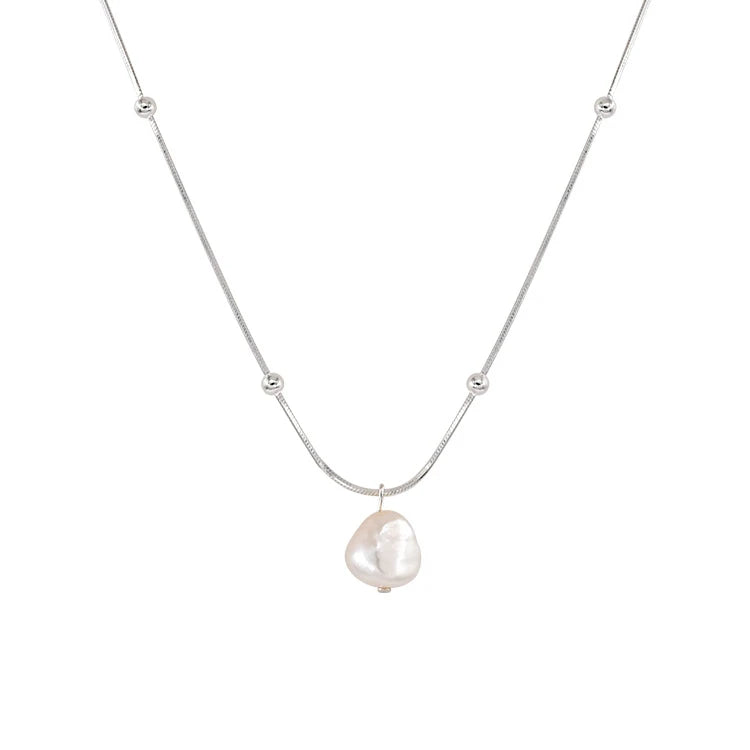 Wholesale New Fashion Jewelry Chain 925 Silver Plated Pearl Necklace for Women