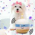 Dog Toy Birthday Cake Plush Toy Squeaky Sound Safe Cute Soft Plush Best Gift for Dog Birthday Party Pet Plush Toy