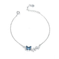 Fashion Jewelry Butterfly Bracelets & Bangles 925 Sterling Silver Crystal Charm Butterfly Bracelet OEM/ODM
