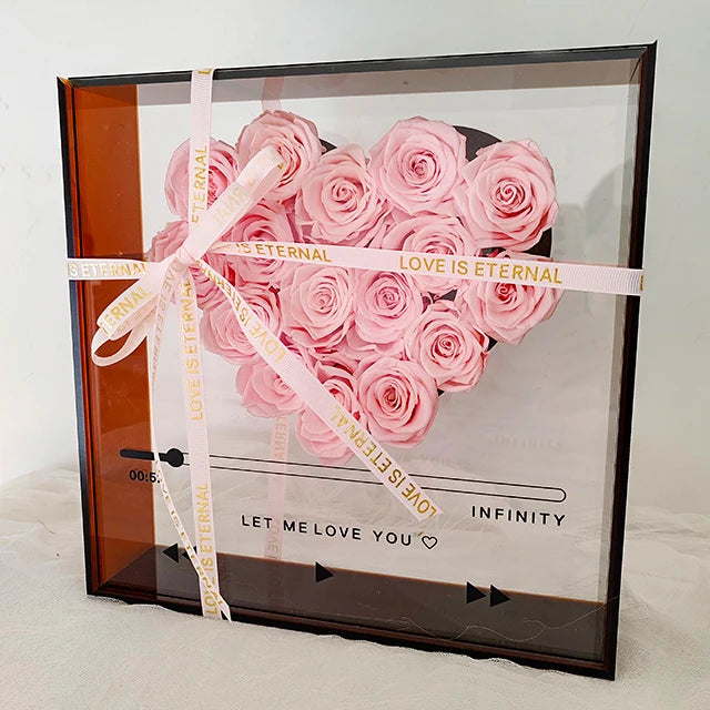 Factory Direct Love CD Box Transparent Acrylic Flower Box Valentine's Day Preserved Austin Rose Eternal Flower Acrylic Flower