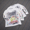 OEM ODM Custom Fabric Printing logo Pattern Long Sleeve T-Shirt for Men Luxury Hip Hop Rock Printing Waffle Men's T-shirt