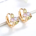 Factory Supplier Western Earrings Wholesale Cubic Zirconia Fancy Stylish 18K Gold Plated Huggie Small Hoop Earrings