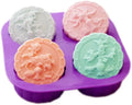 DIY 4-Cavity Four Seasons Tree Pattern Soap Round Silicone Molds Candle Making for Homemade Dia. 2.5inch  3oz Soap