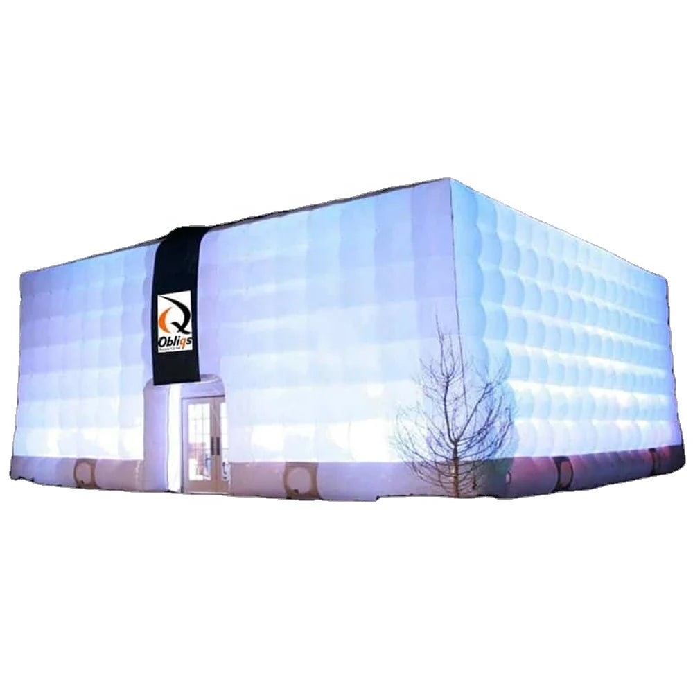 Chongqi Custom Made LED Lightings Cube Inflatable Tent 0.55-0.9mm PVC/Ripstop Nylon Digital Printing Customizable Size Trade