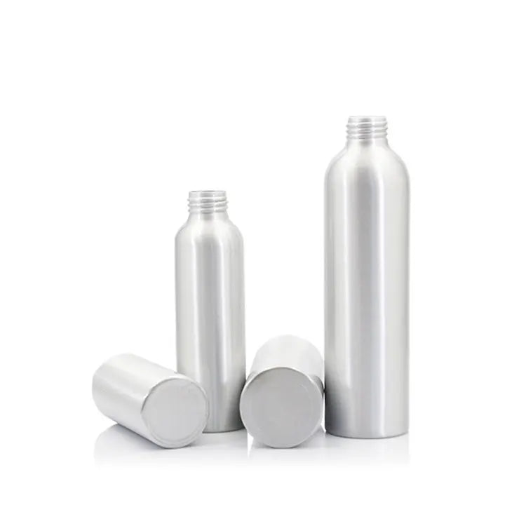 Aluminium 50ml 100ml 150ml Water Lotion Oils Empty Metal Packaging 250ml Silver Alum Bottle With Aluminium Screw Lid Cosmetic