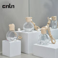 Wholesale Round Clear 10 ml  Car Aroma Diffuser Container Wooden Screw Cap Car Fragrance Glass Bottle