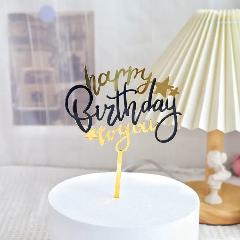 Factory Cheap Many Style Birthday Cake Decoration English Letter Happy Birthday Cake Topper