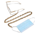Fashionable Minimalist Color Retaining Unfade Gold Plated Sunglass Chain Gold Thick Rectangular Eyewear Rope Ccb Eyewear Chain