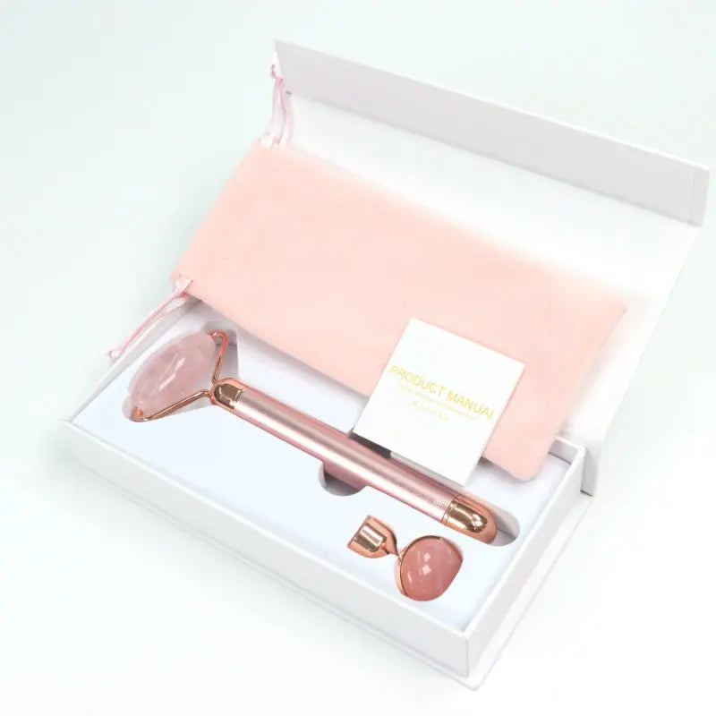 Electric Vibrating Rose Quartz Face Massager Jade Roller Face Massage