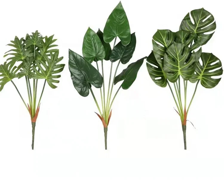 C-1047 Factory  7 Heads Tropical Large Palm  Monstera Artificial Plant Leaves Vine for Decoration