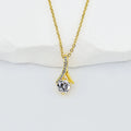 Fashion Stainless Steel Zircon Pendant Necklace Moissanite  Crystal Zircon Love Knot Necklace for Women Valentine's Day Gift