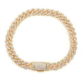 DUYIZHAO Hip Hop Micro Pave CZ Bracelet Jewelry 8mm Single Row Miami Cuban Chain Personality Men Flip Buckle Bracelet Wholesale