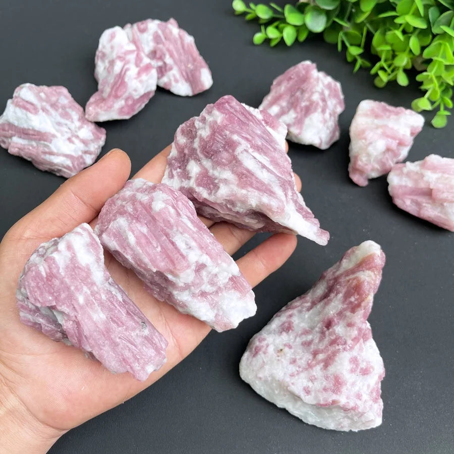 Natural Rough Mineral Raw Stone Pink Plum Blossom Tourmaline for Meditation Collect Souvenirs