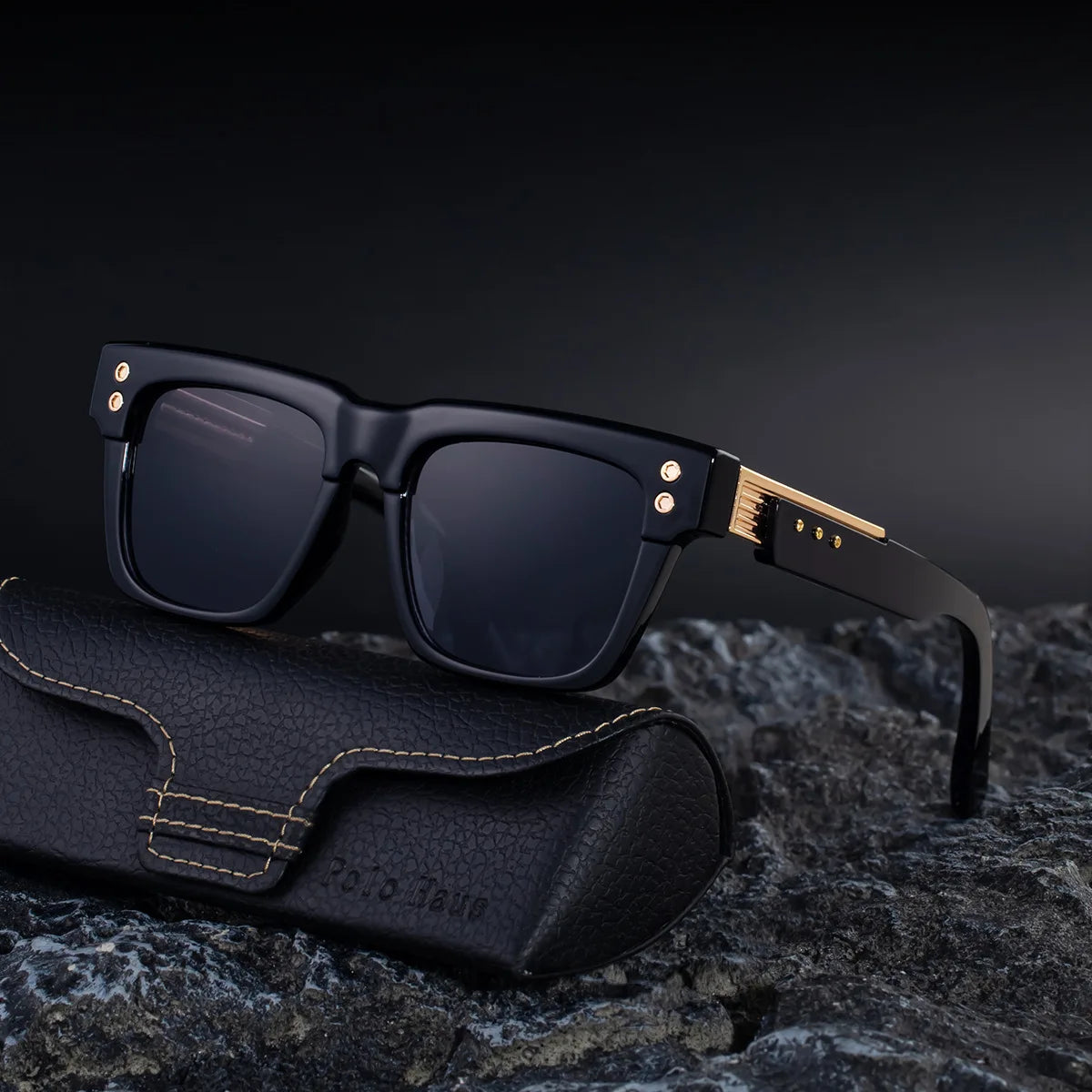 2026 Custom Logo Rivet Square Polarized Sunglasses for Women and Men Wholesale Fashionable Designer UV400 Protection Sun Glasses