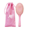 New Arrival Custom Logo Natural Pink Wooden Massage Cushion Hair Brush Stylish and Comfortable Hair Detangle Brush