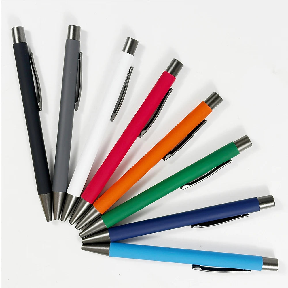 Wholesale Soft Touch Metal Ball Point Pen Business Office Stationery Students Promotion Ballpoint Pens with Custom Logo