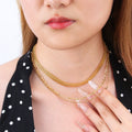 Chris April Stainless Steel PVD Gold Plated Rope Twisting Chain Necklace
