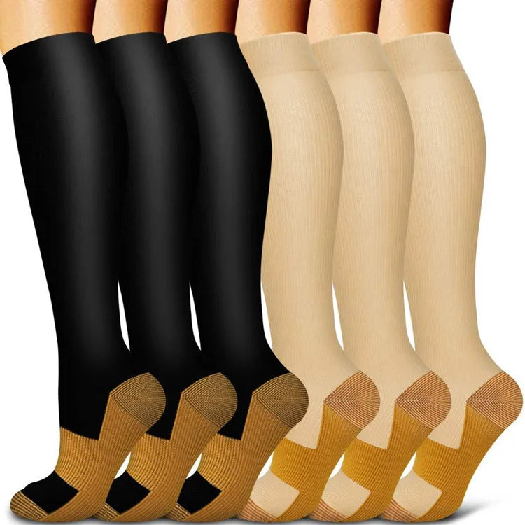Professional Customized Sports Knee-high Sweat Absorption Cycling Running Nylon Mens Compression Socks