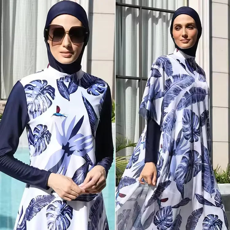 Hot Selling Full Coverage M-6XL Swimwear Lady Islamic Swimsuit Muslim Swimwear Burkini for Muslim Ladies 3/4pcs