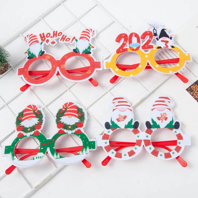Pafu 2023 New Xmas Tree Shape Santa Feature Eyeglasses Photo Props Other Christmas Decorations Wholesale Party Supplies