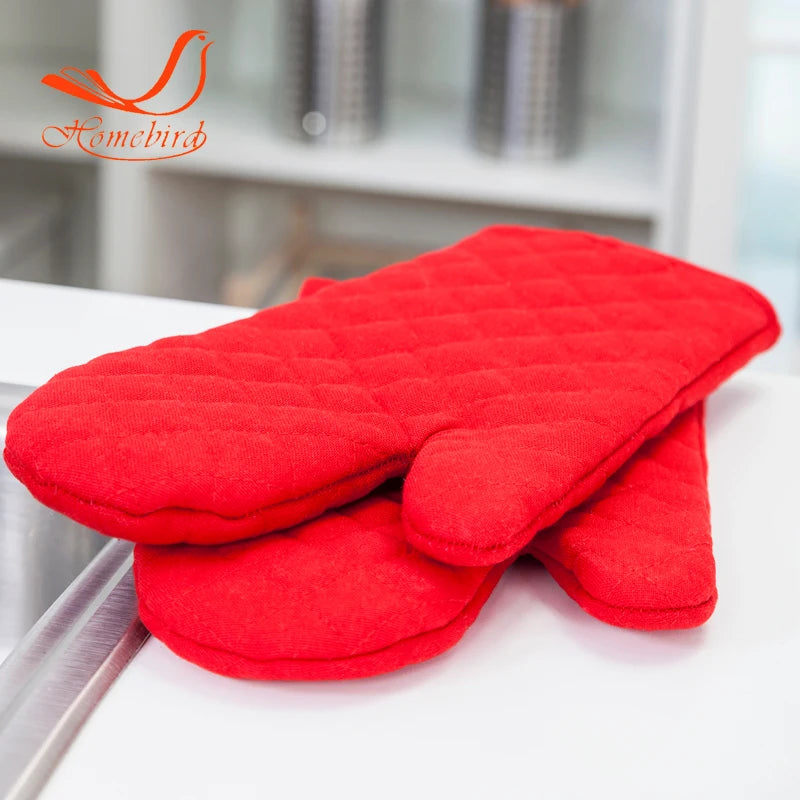 Mitten Microwave Insulated Baking Oven Mitten Heat Resistant Terylene Non-slip Kitchen Tool