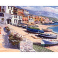 CHENISTORY 99561  DIY Painting by Numbers Many Boats Landscape Oil Painting for Living Room Paint by Numbers Wholesale