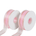 Factory Wholesale Customized 38mm Double Face Nylon Organza Ribbon with Gold Silver Thread Satin Edge for Decorations