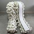 Handmade Modern Floral Design White Table Runner Artificial Flower Wedding Props for Home and Wedding Venue