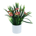 E490 Hot Sale Realistic Faux Potted Orchid Mini Greenery Artificial Plants Thanksgiving Christmas 27cm Soft PVC for Table