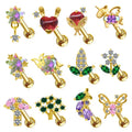 Gaby Hot Sale Gold Earrings Colorful Fruit Cartilage Studs Wholesale Helix Piercing Jewelry for Weddings