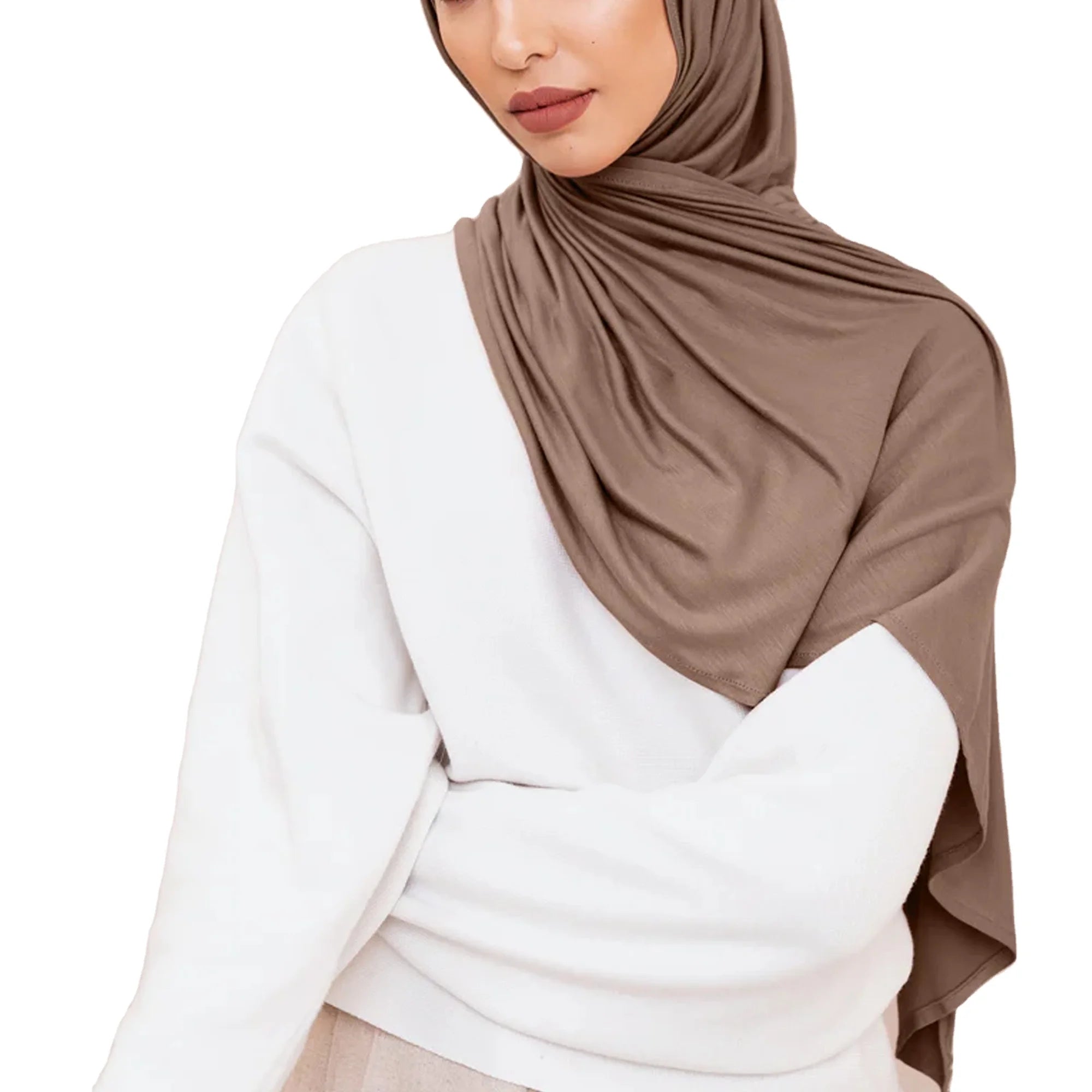 Luxury Premium Jersey Hijab Solid Warm Thick Winter Stretchy Jersey Cotton Hijab Scarf Maxi Women Shawl Dubai Headwrap Turban