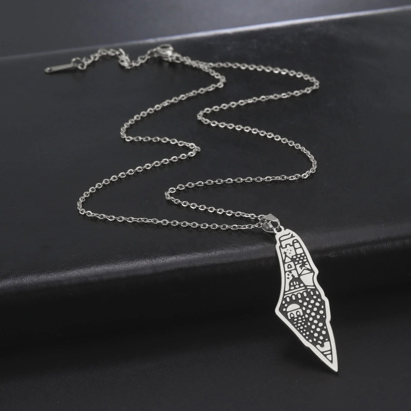 Palestine Classic Islam Architecture Pendant Necklace Geometric Map City Pattern Necklaces Fashion Jewelry Accessories Gifts